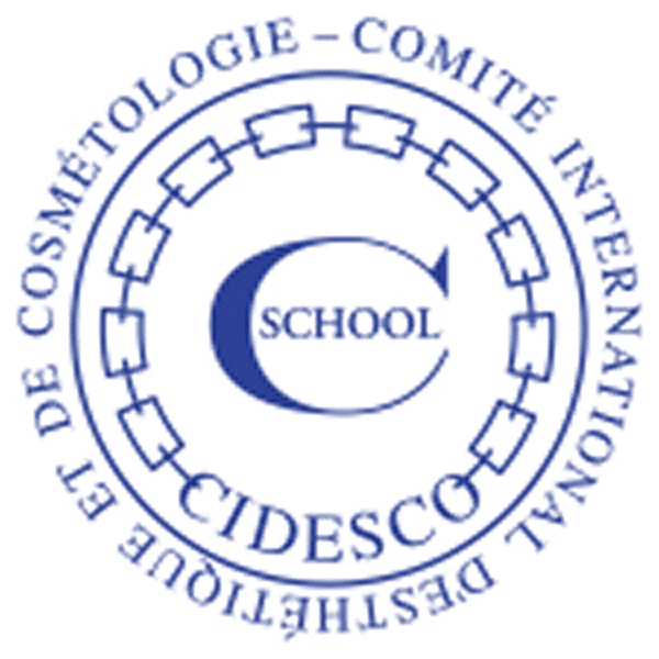 CIDESCO logo with the text: "Comité International D'Esthétique et de Cosmétologie" encircling a stylized "C" and the word "School" in the center.