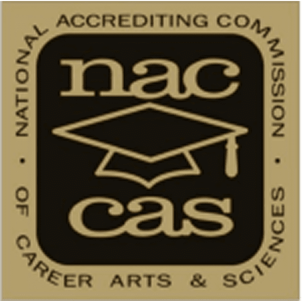NACCAS logo featuring a stylized graduation cap and the text "National Accrediting Commission of Career Arts & Sciences.